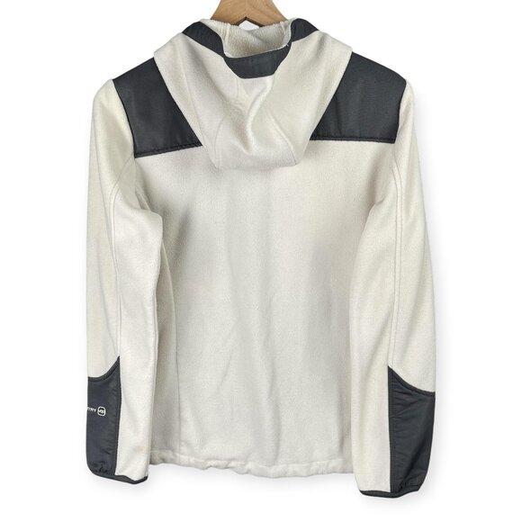 Free Country Women’s Medium Ivory Gray Hooded Fleece Softshell Jacket Outdoor - Picture 4 of 12